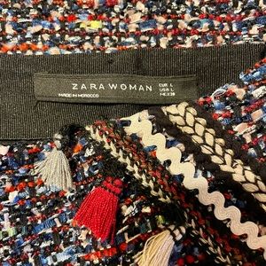 ZARA Women | tasseled embroidered | mini skirt | multicolor | size L | like new!